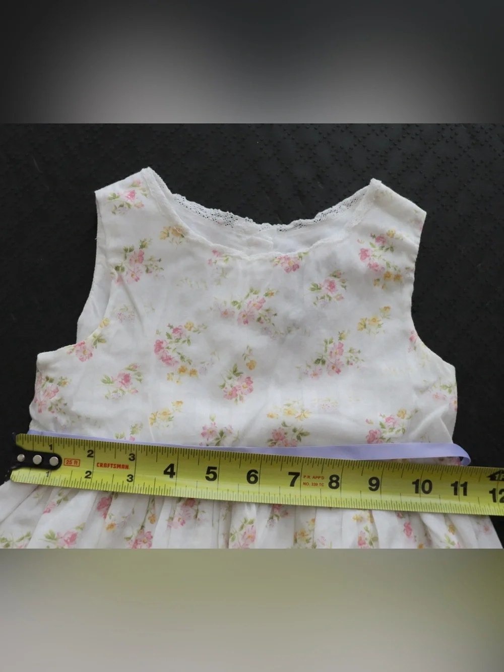 Ralph Lauren Vintage Toddler Dress White Sleeveless Pink Dainty Floral 3/3T
